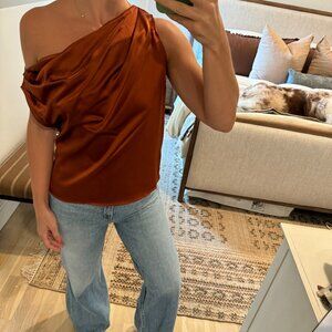 Reformation Burnt Orange Silk Top
